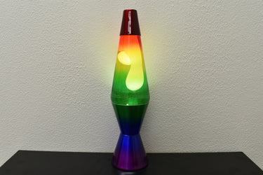 14.5 inch 20oz Color Max Rainbow Lava Brand Motion Lamp Clear Liquid White Lava